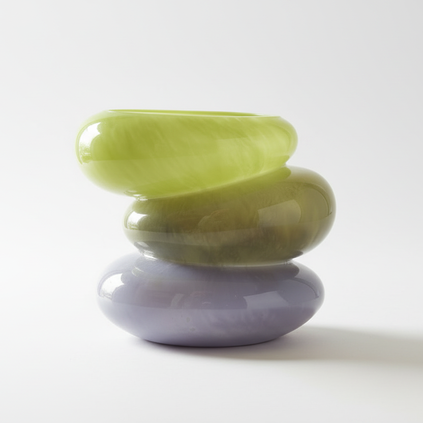 Swirl Lime Glass Vase