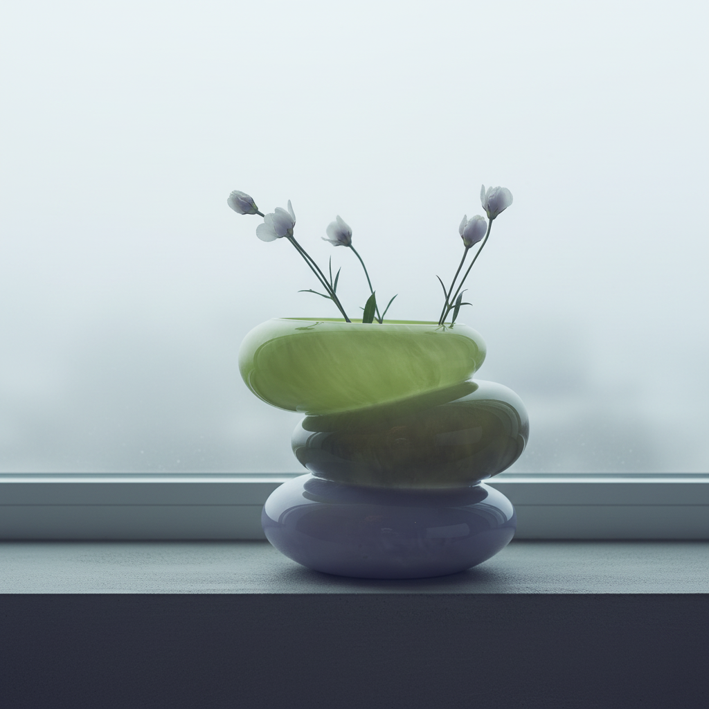 Swirl Lime Glass Vase