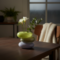 Swirl Lime Glass Vase