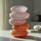 Peach Swirl Glass Vase