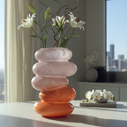 Peach Swirl Glass Vase