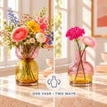 Flip Wendevase aus Glas – Rosa & Gelb