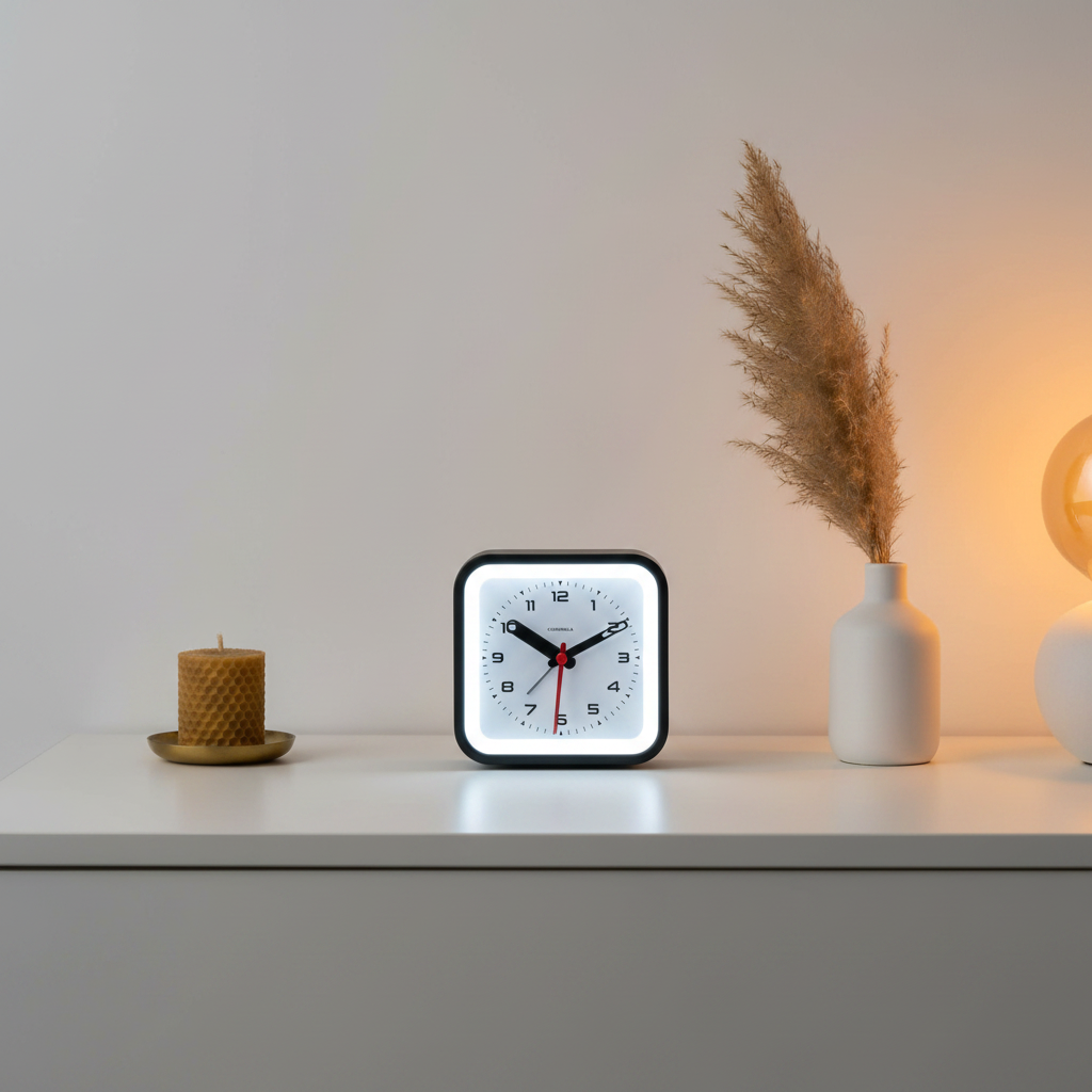 Railway Black Alarm Clock