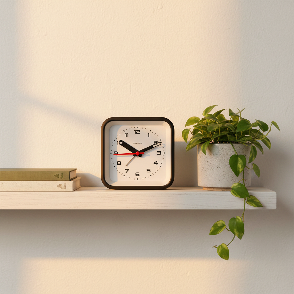 Railway Black Alarm Clock