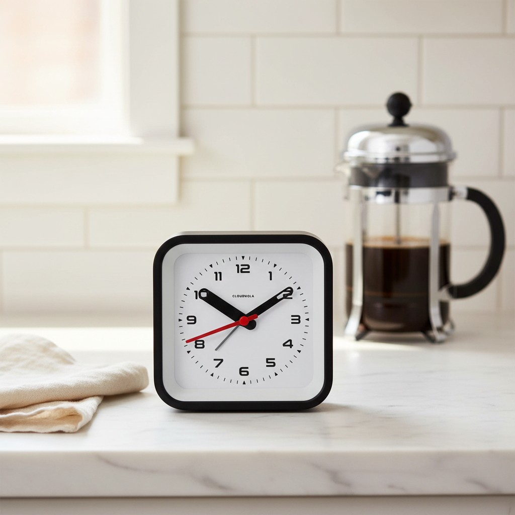 Railway Black Alarm Clock