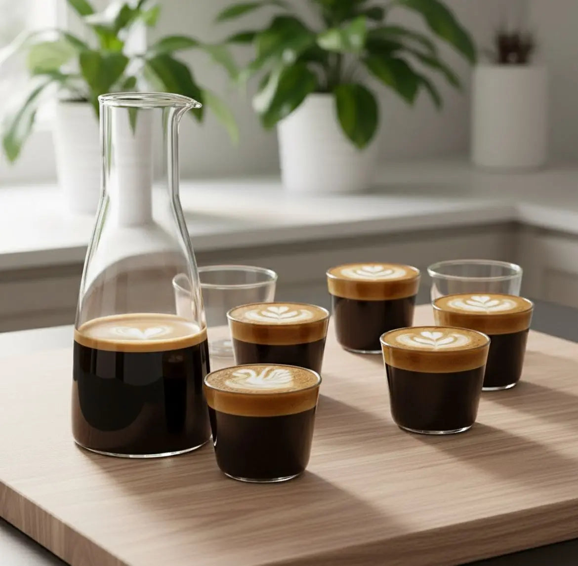 Rock Set Clear Carafe + 6 Double Walled Glasses Cloudnola