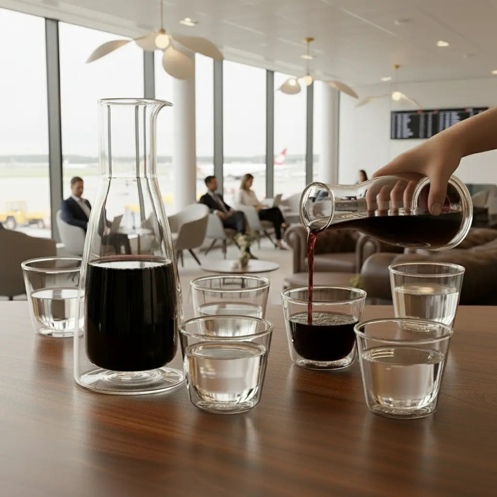 Rock Set Clear Carafe + 6 Double Walled Glasses Cloudnola