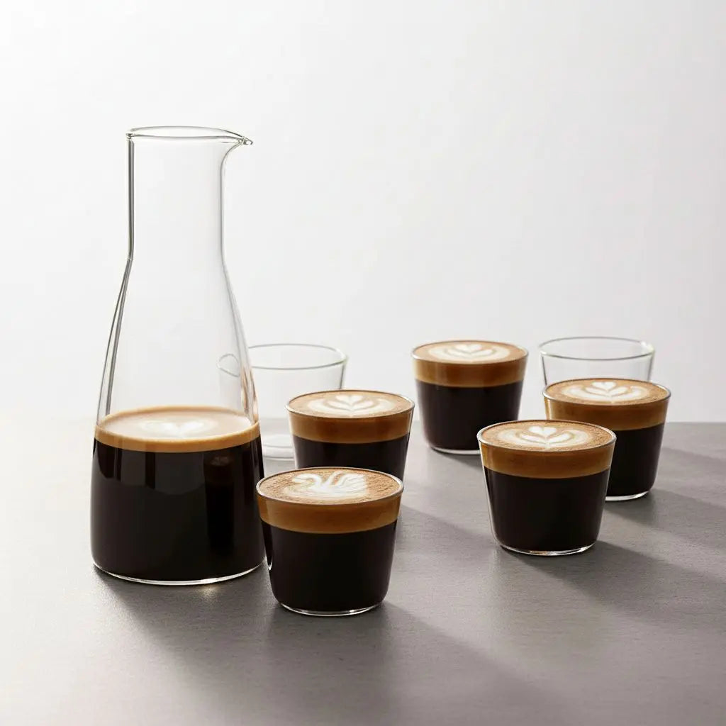 Rock Set Clear Carafe + 6 Double Walled Glasses Cloudnola