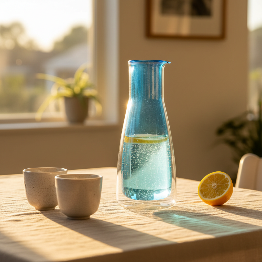 Double-Walled Glass Carafe – Blue – 1 L / 34 fl oz (Pitcher)