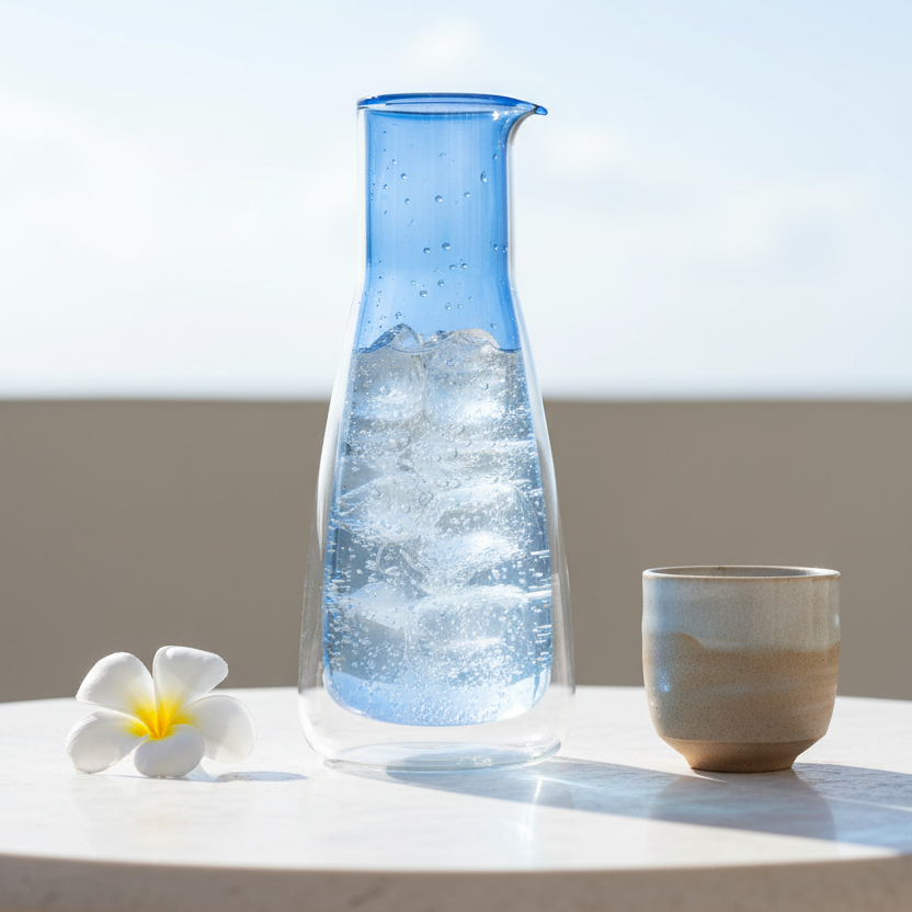 Double-Walled Glass Carafe – Blue – 1 L / 34 fl oz (Pitcher)