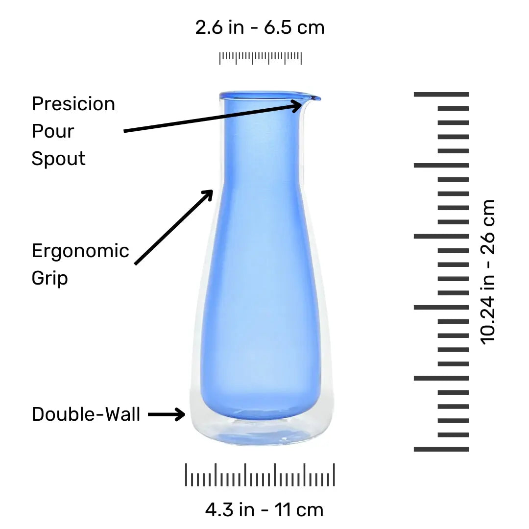 Rocks Blue Carafe & Color Glass Set – Double-Wall Insulated Bundle - Drinkware Cloudnola