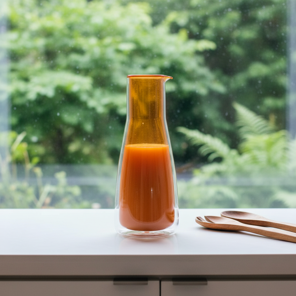Double-Walled Glass Carafe – Orange – 1 L / 34 fl oz (Pitcher)