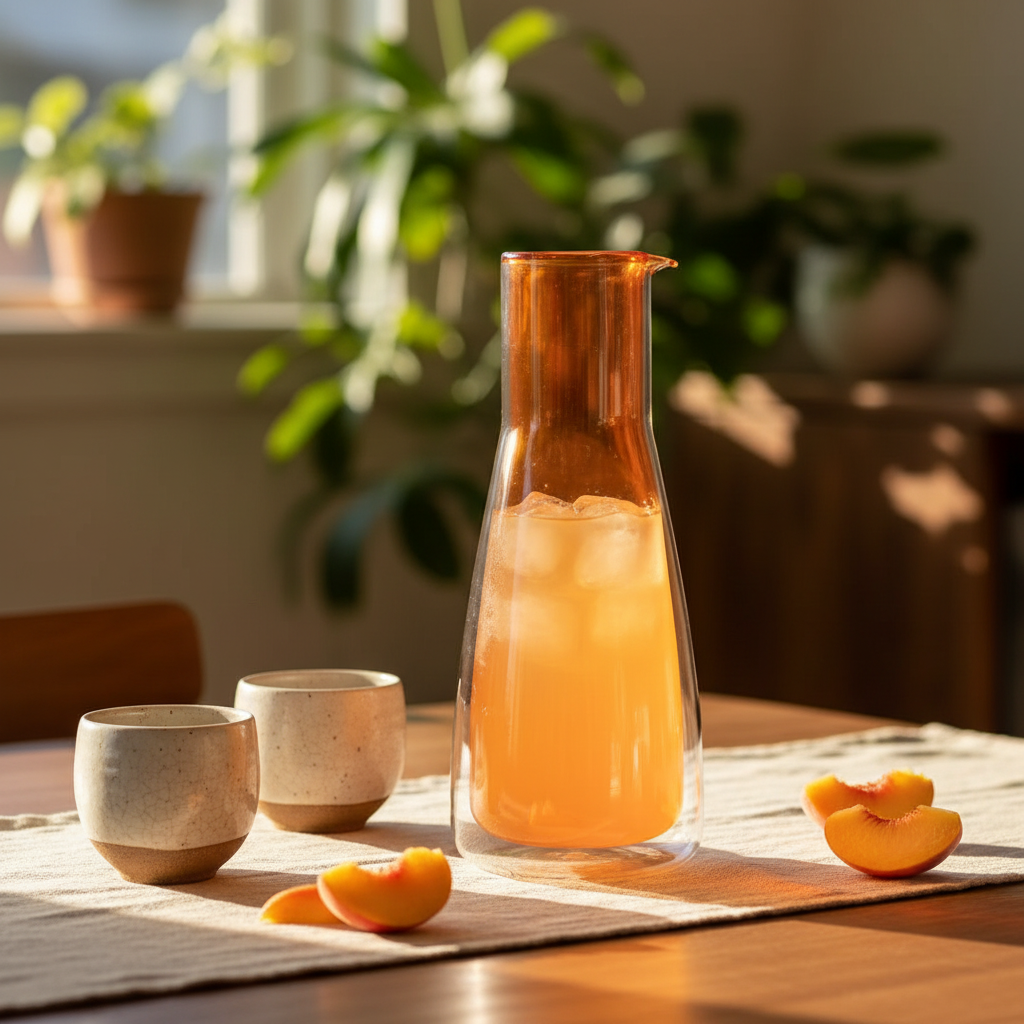 Double-Walled Glass Carafe – Orange – 1 L / 34 fl oz (Pitcher)