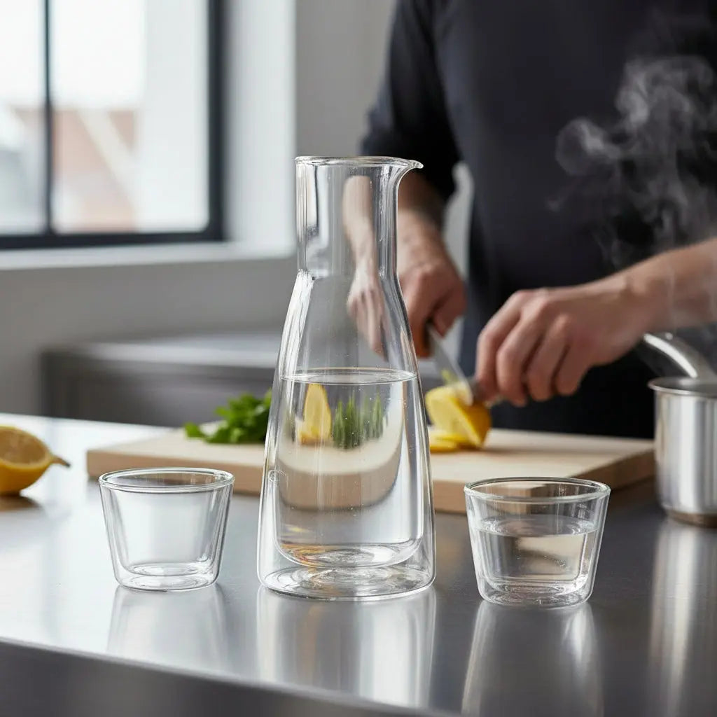 Rocks Clear Carafe with Cups Cloudnola