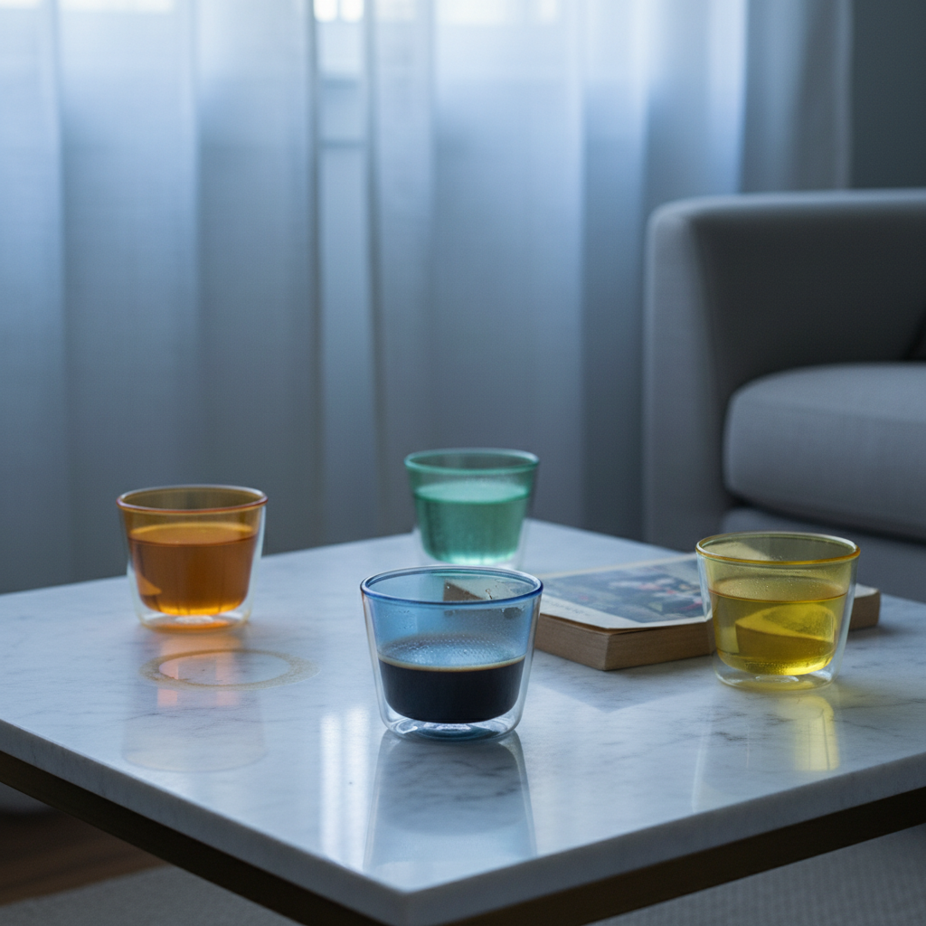 Double-Wall Glass Cups - Multicolor -  280 ml / 9.5 oz – Set of 4
