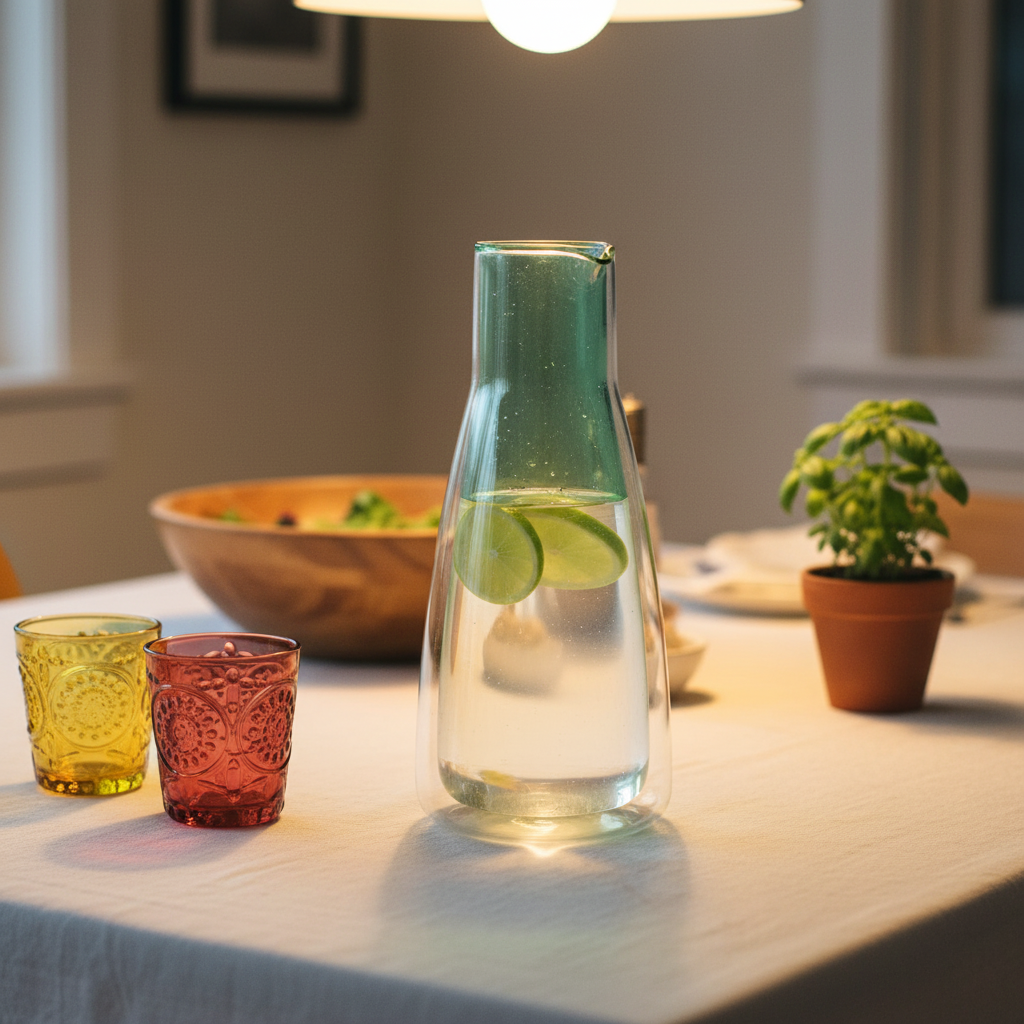 Double-Walled Glass Carafe – Green – 1 L / 34 fl oz (Pitcher)