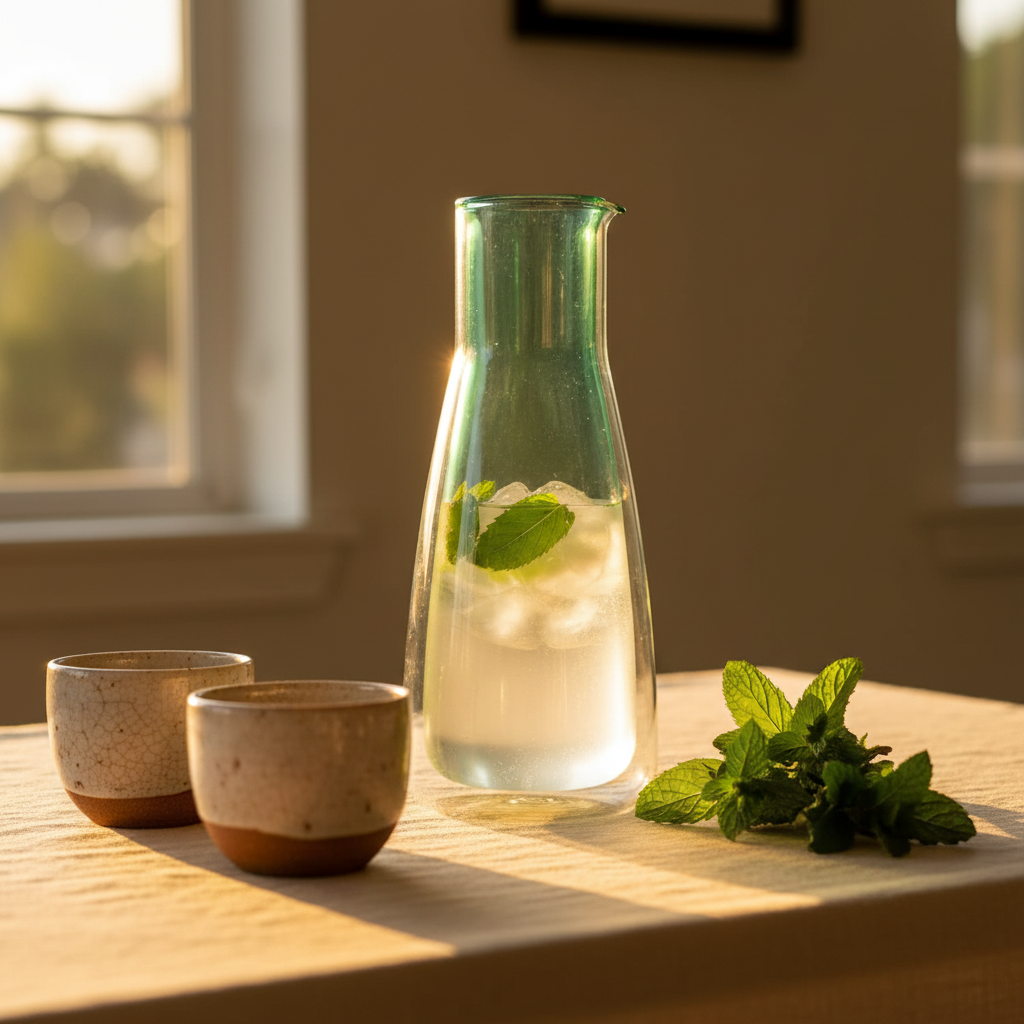 Double-Walled Glass Carafe – Green – 1 L / 34 fl oz (Pitcher)