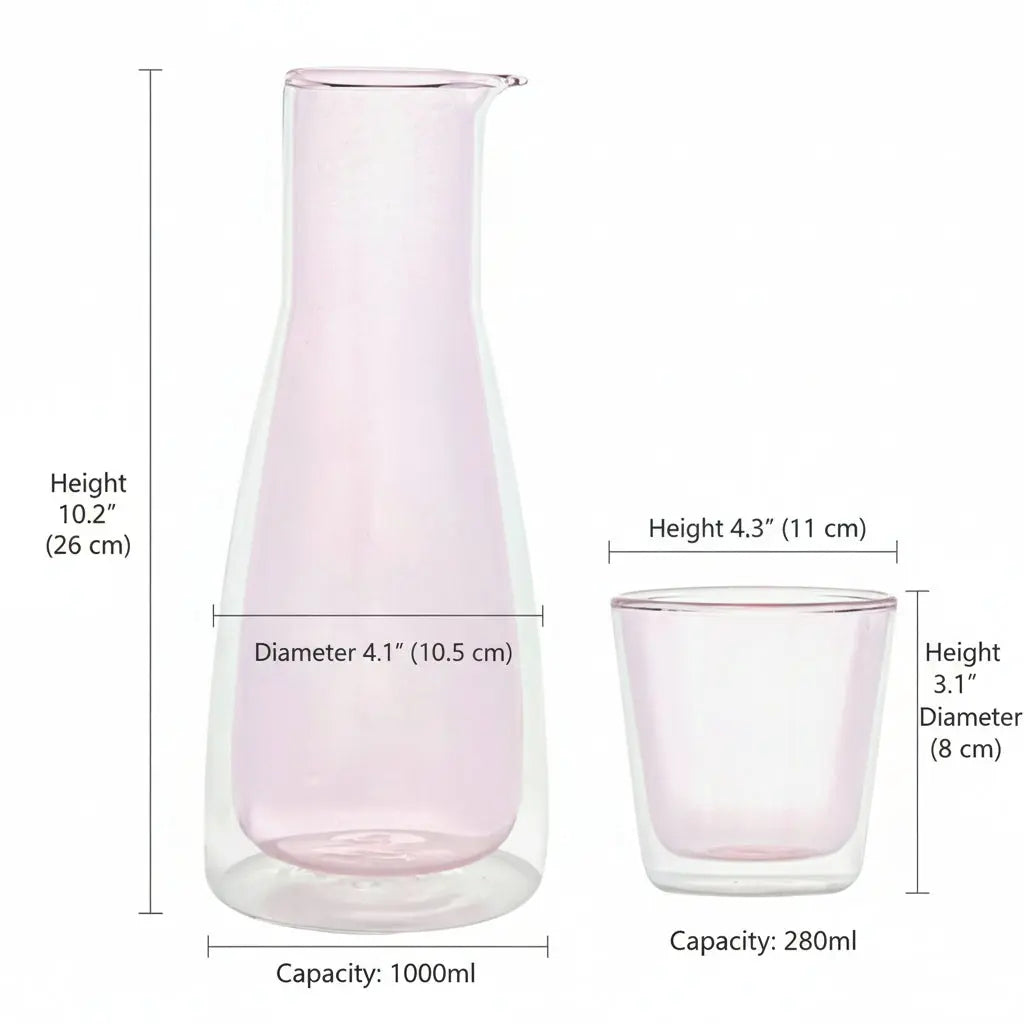 Rocks Pink  Carafe with Cups Cloudnola