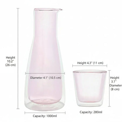 Rocks Pink  Carafe with Cups Cloudnola