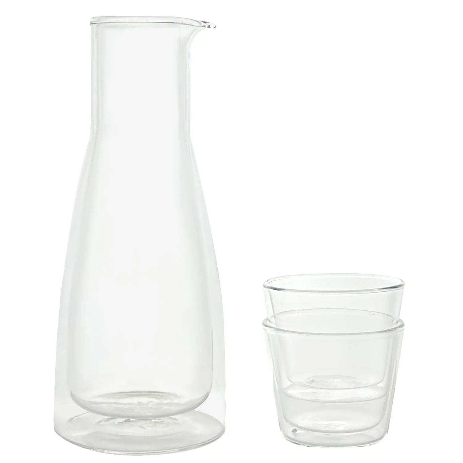 Rocks Set Clear – Double-Wall - Set Carafe & 2 Glasses Cloudnola