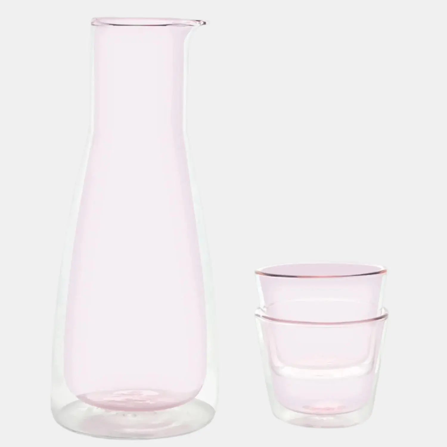 Rocks Set Pink – Double-Wall - Set Carafe & 2 Glasses Cloudnola