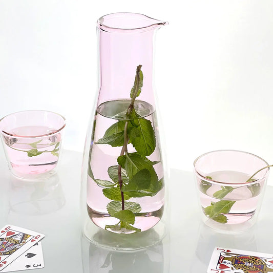 Rocks Set Pink – Double-Wall - Set Carafe & 2 Glasses Cloudnola