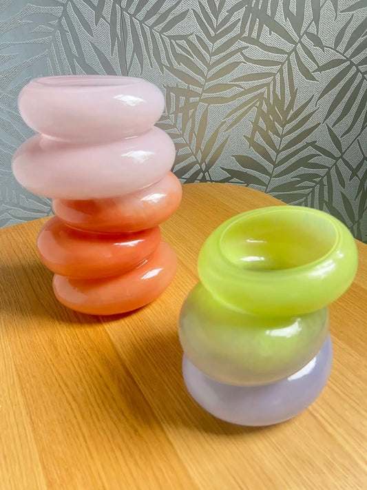 Swirl Vases Set – Hand-Blown Glass Vase Pair | Cloudnola Cloudnola