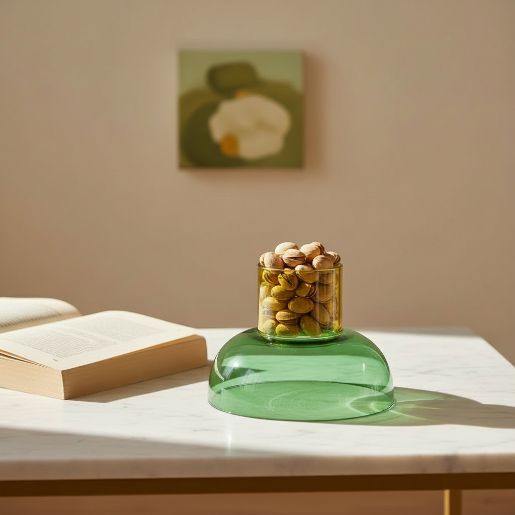Tip Top Small Reversible Glass Bowl – Green & Yellow Small
