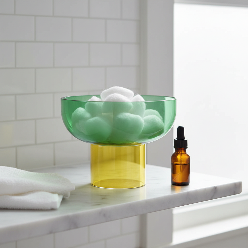 Tip Top Small Reversible Glass Bowl – Green & Yellow Small