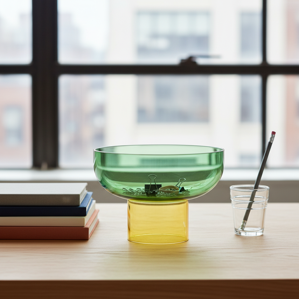 Tip Top Small Reversible Glass Bowl – Green & Yellow Small