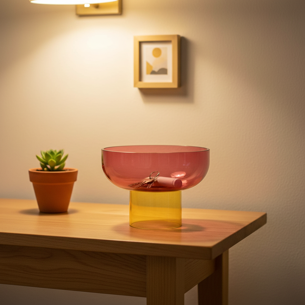 Tip Top Small Reversible Glass Bowl – Pink & Yellow Small