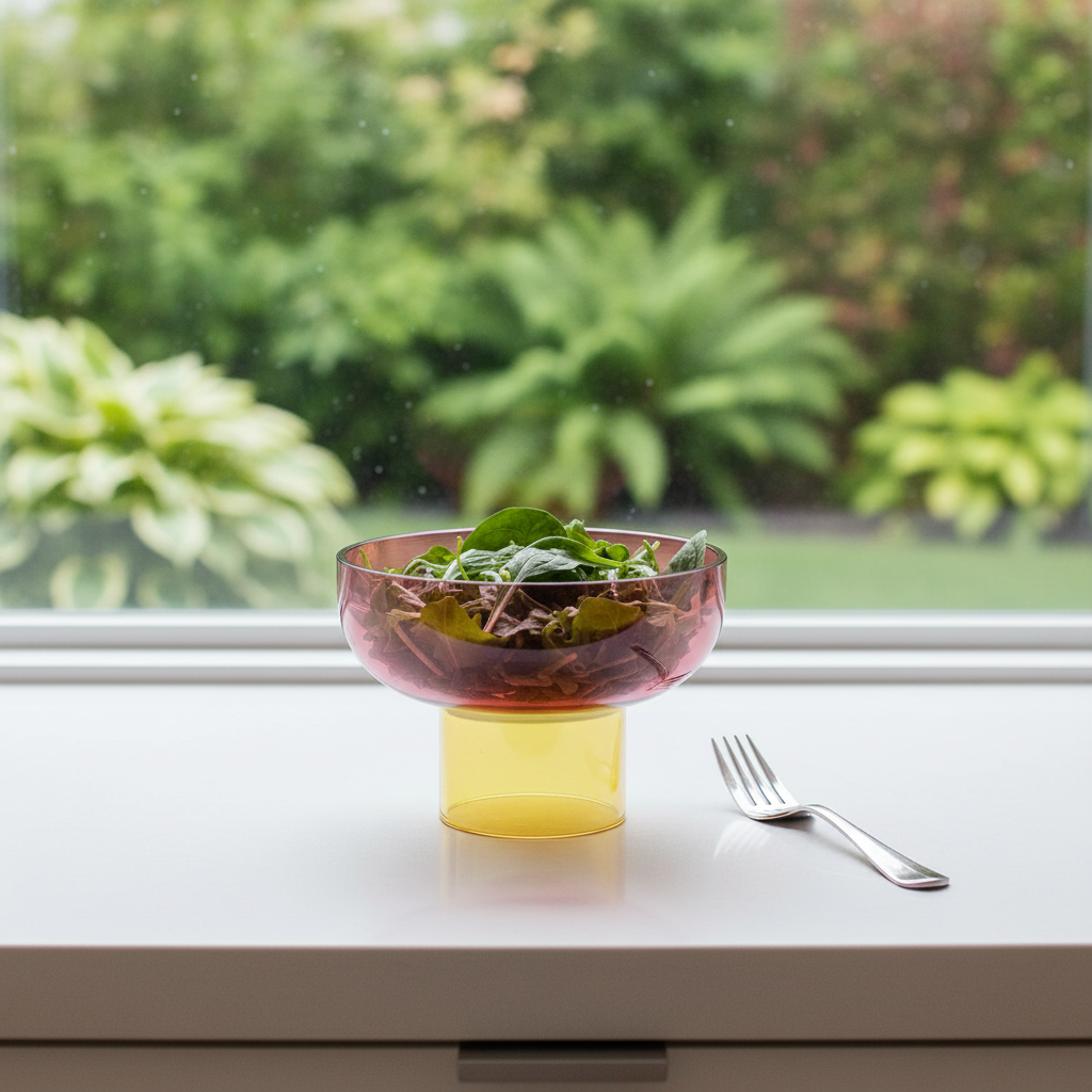 Tip Top Small Reversible Glass Bowl – Pink & Yellow Small