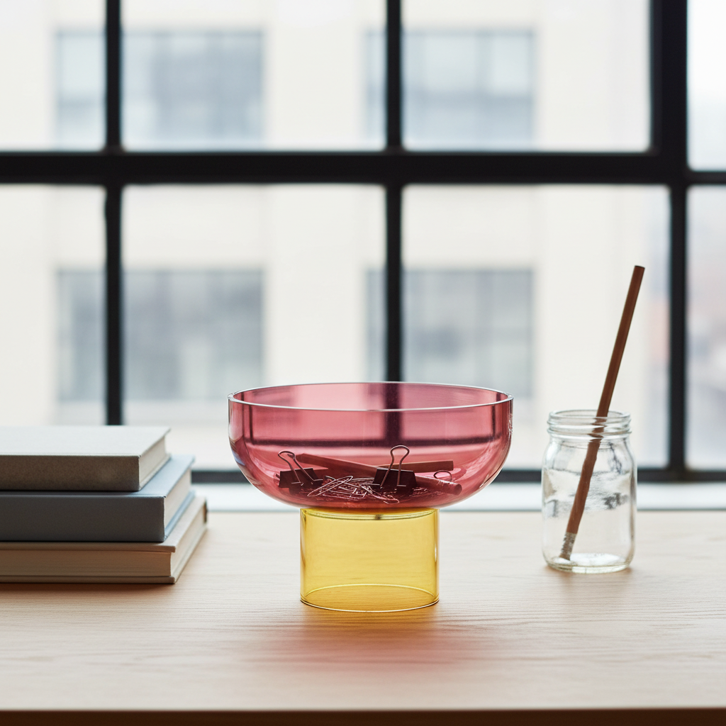 Tip Top Small Reversible Glass Bowl – Pink & Yellow Small