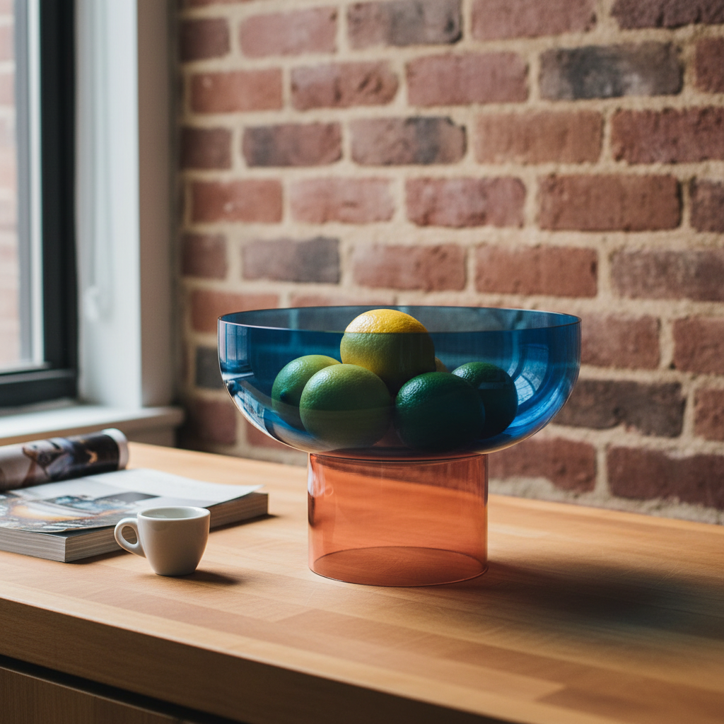 Tip Top XL Reversible Glass Bowl – Blue & Pink XL