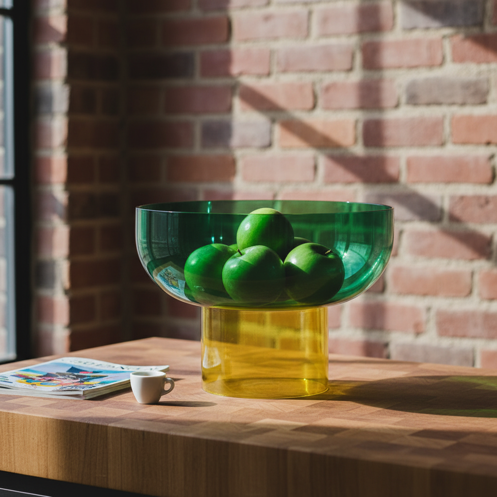 Tip Top XL Reversible Glass Bowl – Green & Yellow XL