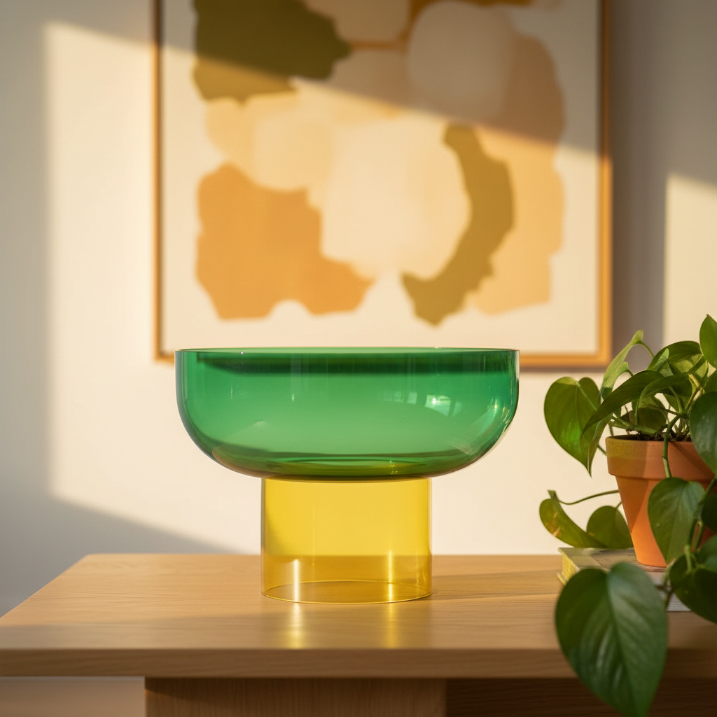 Tip Top XL Reversible Glass Bowl – Green & Yellow XL