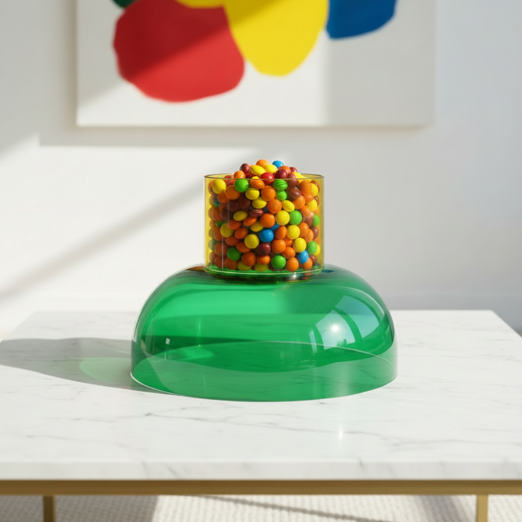 Tip Top XL Reversible Glass Bowl – Green & Yellow XL