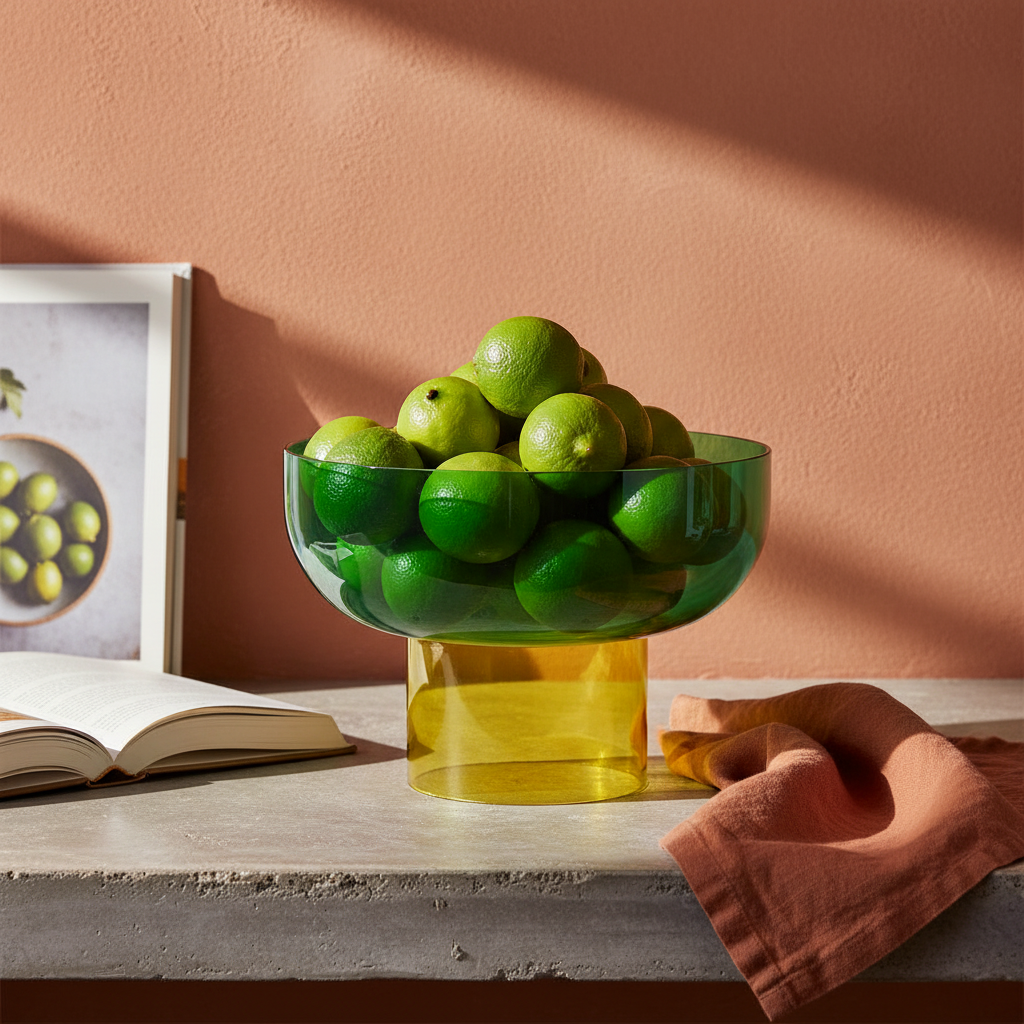 Tip Top XL Reversible Glass Bowl – Green & Yellow XL
