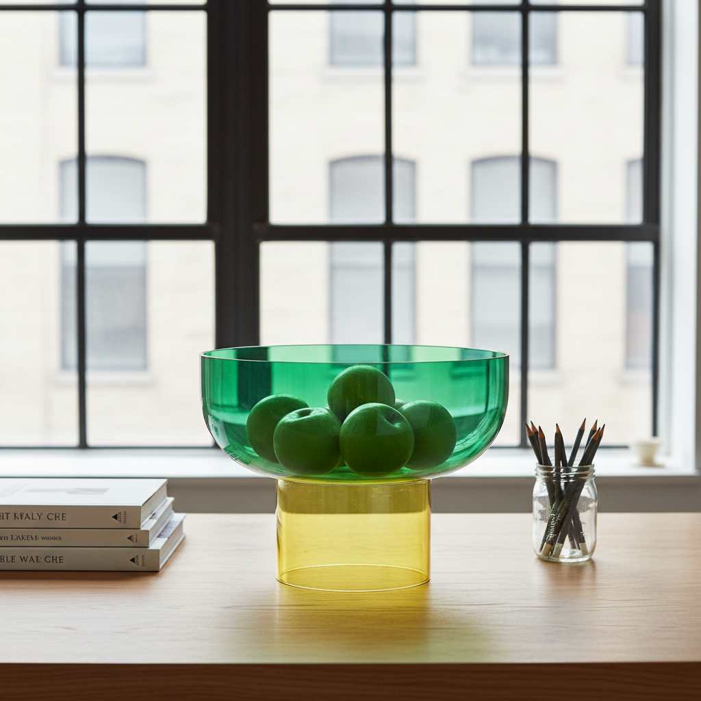 Tip Top XL Reversible Glass Bowl – Green & Yellow XL