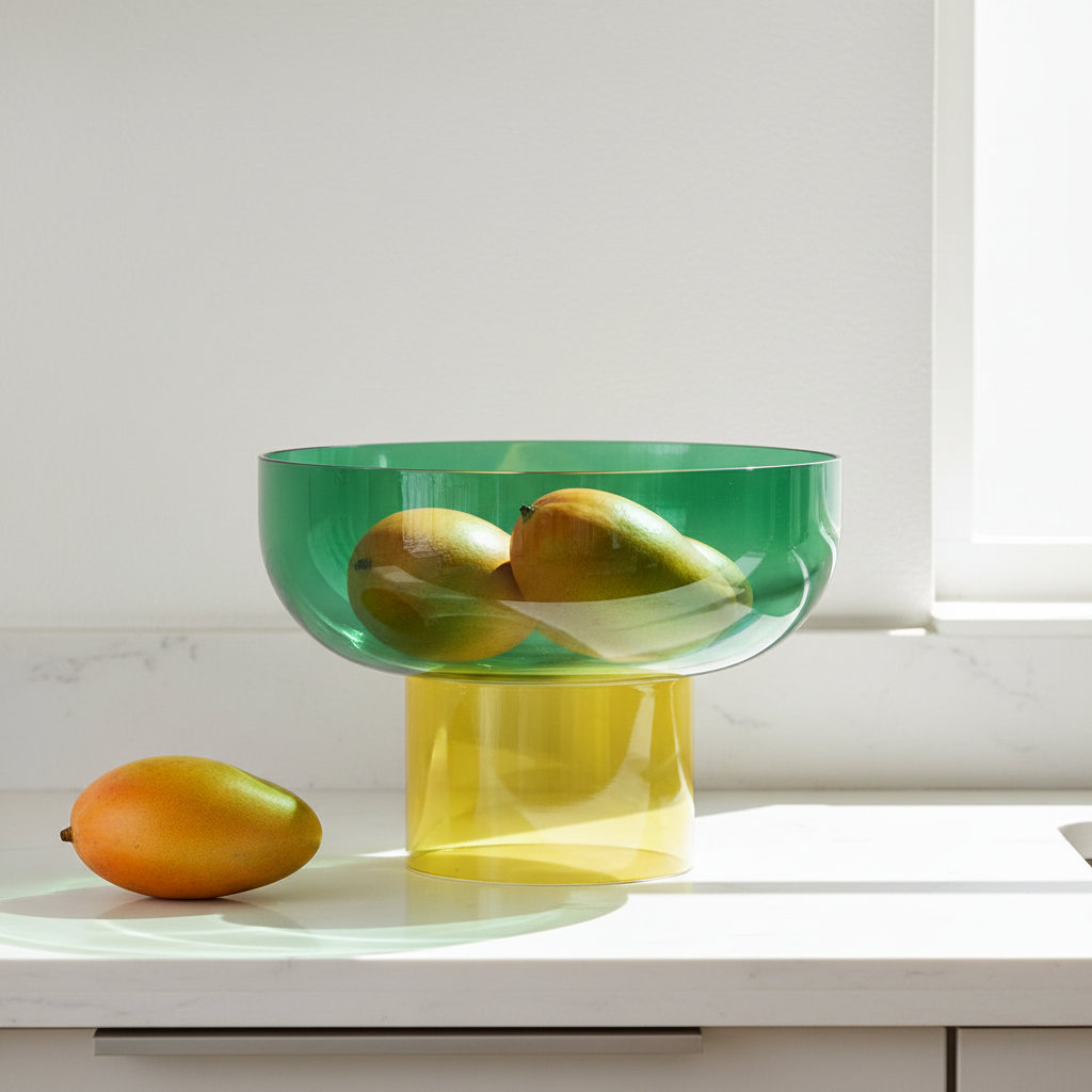 Tip Top XL Reversible Glass Bowl – Green & Yellow XL