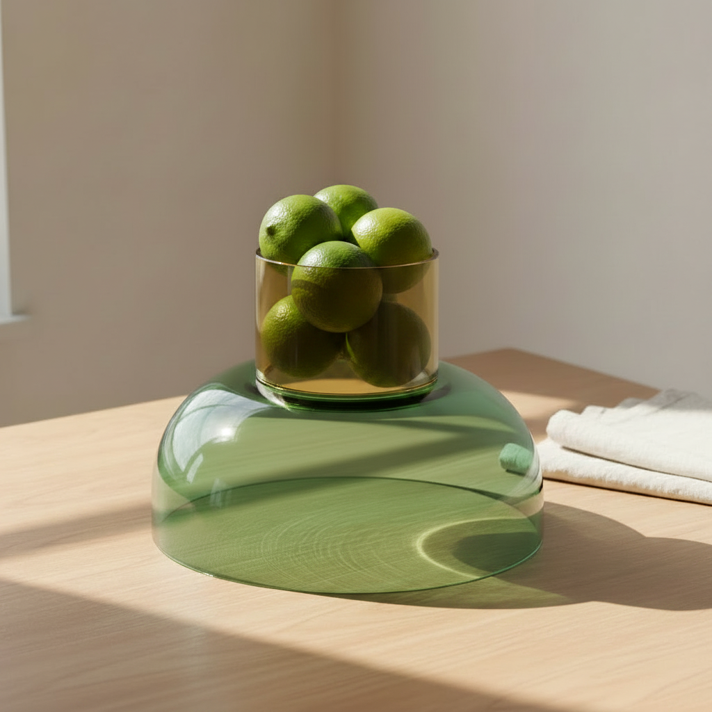 Tip Top XL Reversible Glass Bowl – Green & Yellow XL