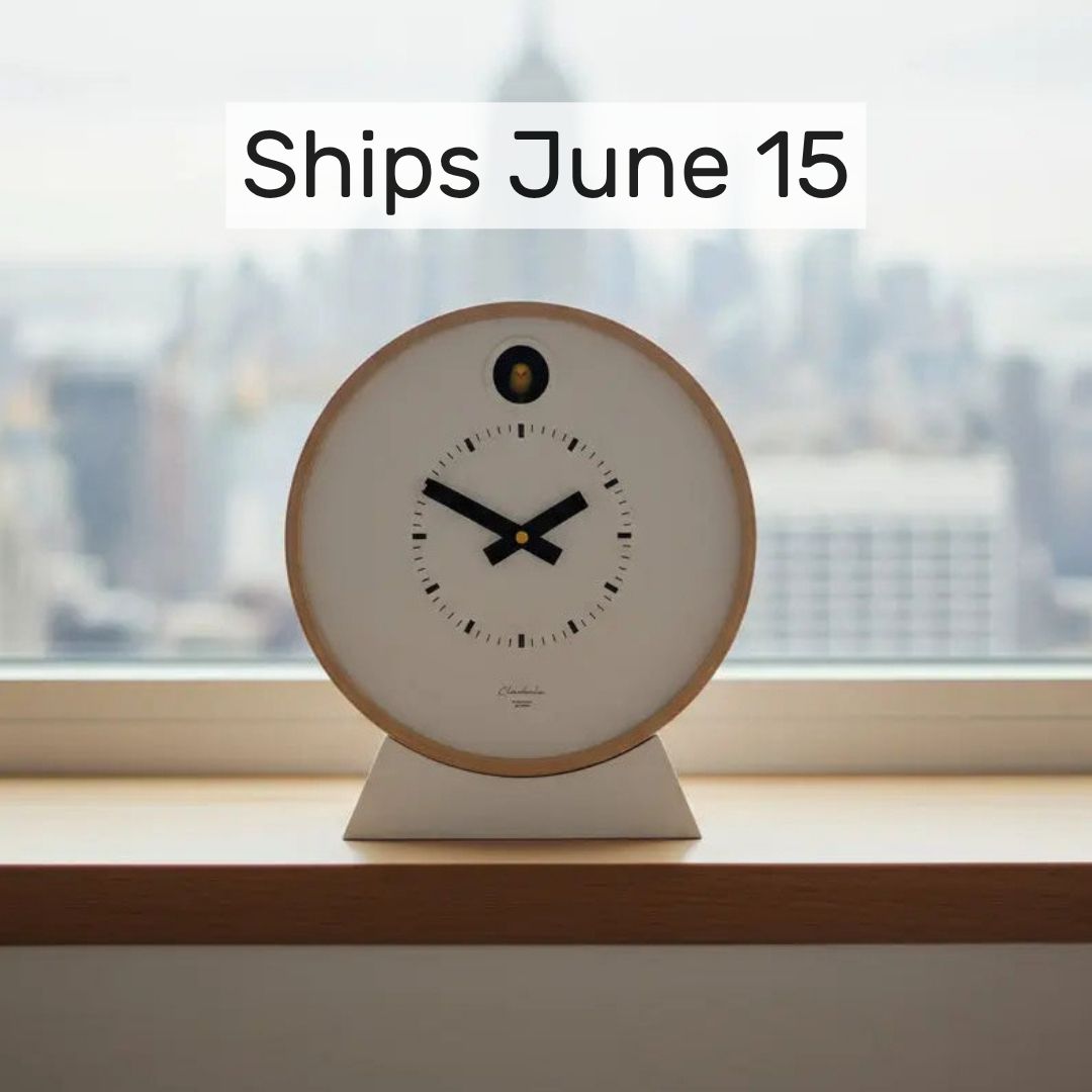 Dot White Modern Cuckoo Clock with Stand