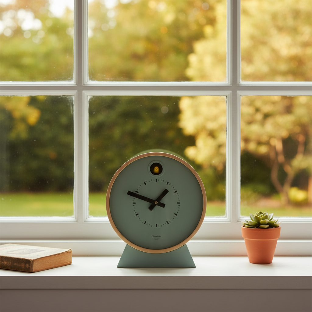 Dot Sage Cuckoo Clock + Stand