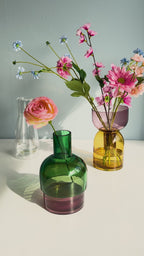 Flip Reversible Glass Vase – Pink & Yellow