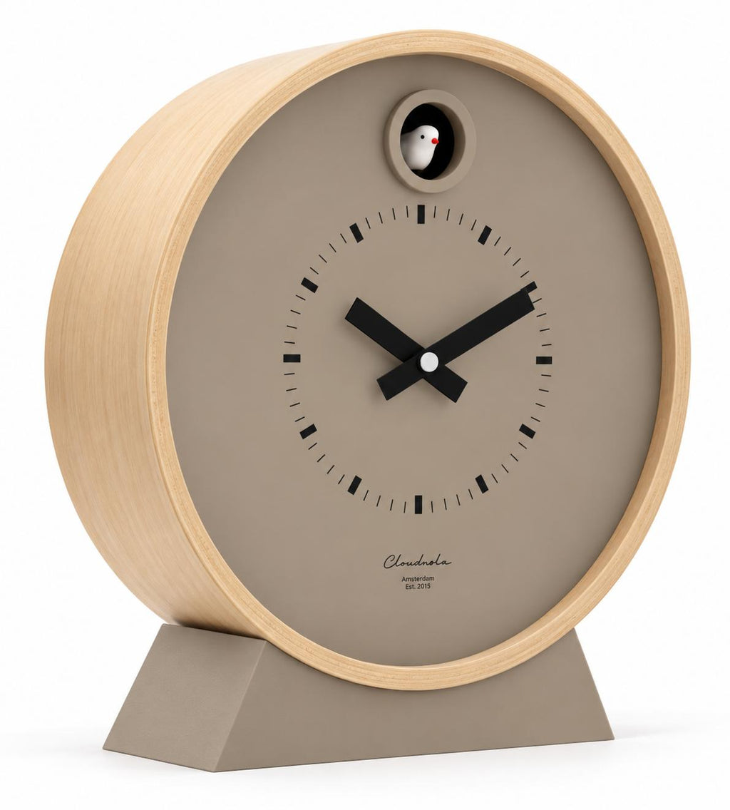 Dot Taupe Cuckoo Clock + Stand