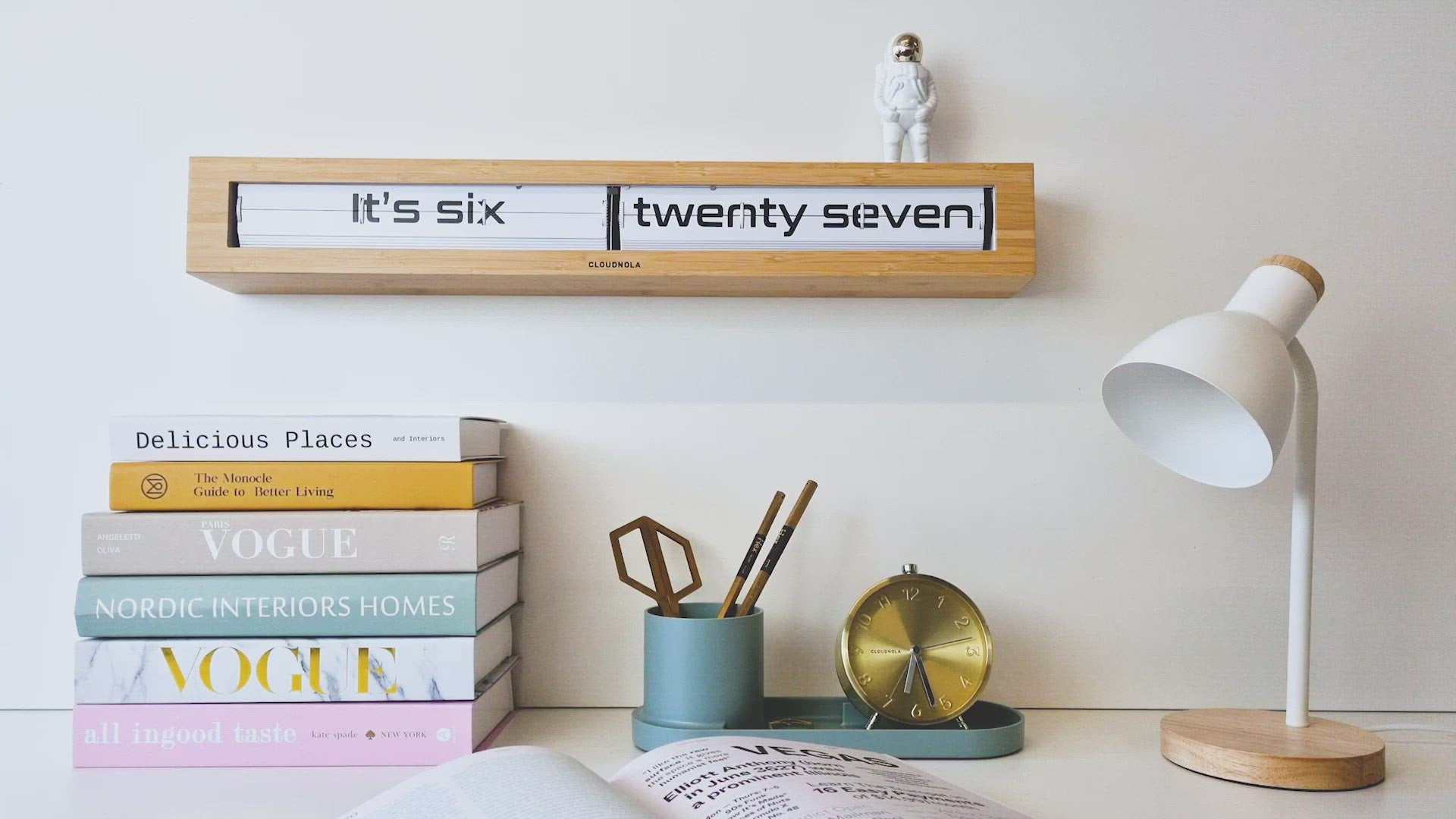 Preorder - Texttime 2.0 Bamboo Text Flip Clock