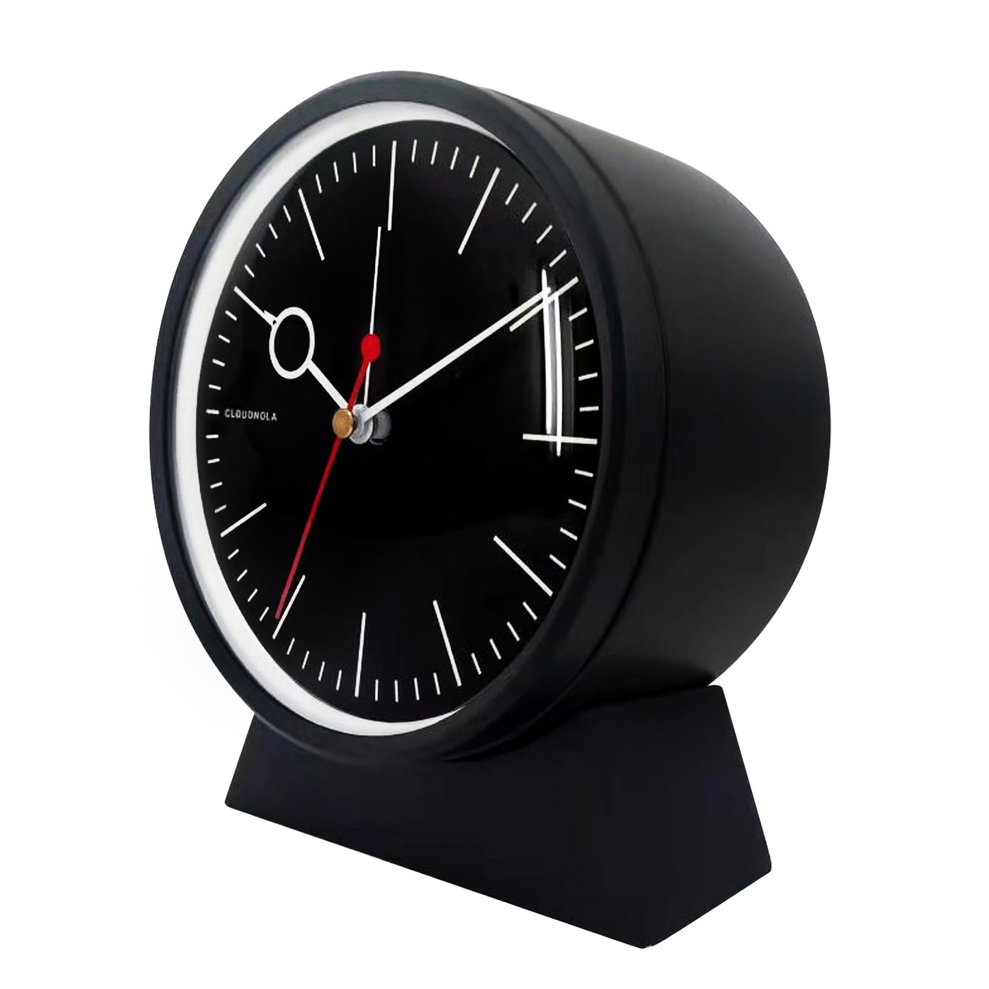 Bloke Black - Alarm Clock - Wood - Silent - Domed Glass