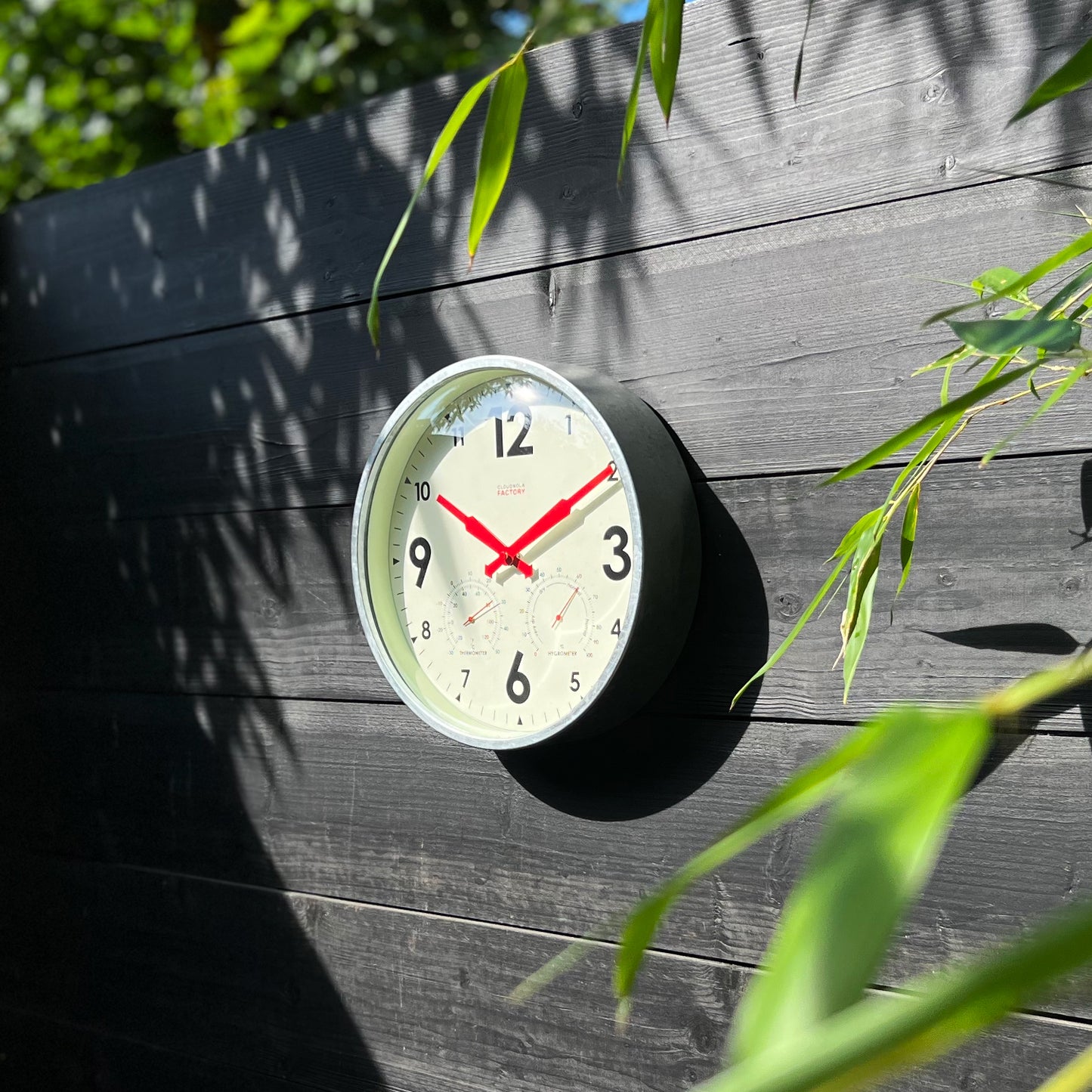 Factory Outdoor Zinc Wall Clock & Weather Station